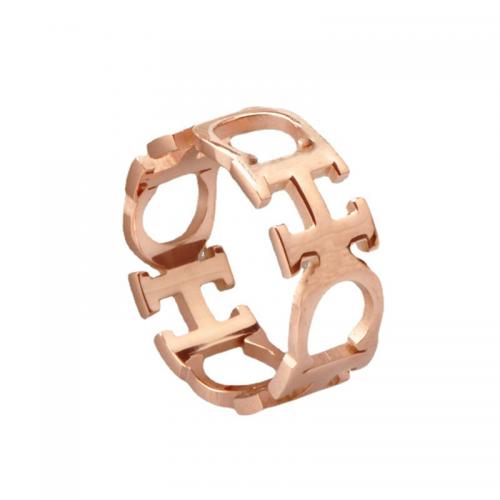 Titanium Čelik Finger Ring, pozlaćen, različite veličine za izbor & za žene, porasla zlatnu boju, Prodano By PC