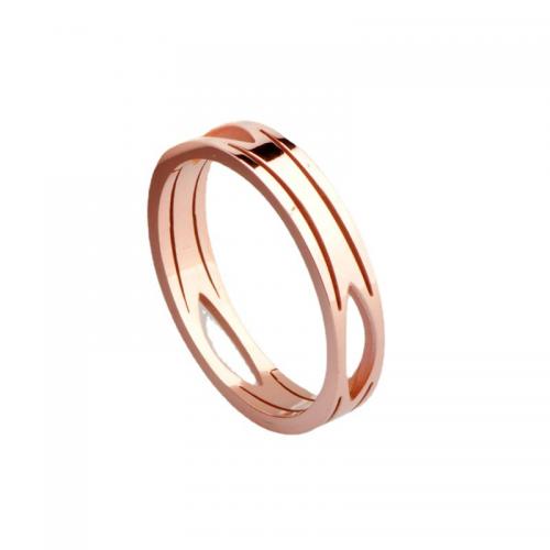 Titanium Steel Finger Ring plated & for woman rose gold color Sold By PC