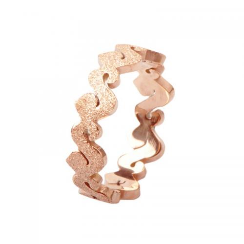 Titanium Steel Finger Ring plated & for woman rose gold color Sold By PC