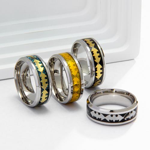 Prst prsten z nerezové oceli, 304 Stainless Steel, módní šperky & různé velikosti pro výběr & pro muže, více barev na výběr, nikl, olovo a kadmium zdarma, Width 8mm,Thickness 2mm, Prodáno By PC