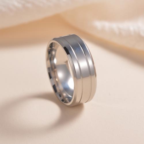 Edelstahl Ringe, 304 Edelstahl, Modeschmuck & unisex & verschiedene Größen vorhanden, keine, frei von Nickel, Blei & Kadmium, Width 8mm,Thickness 2mm, verkauft von PC