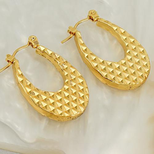 Stainless Steel Lever Back Earring 304 Stainless Steel 18K gold plated fashion jewelry & for woman golden nickel lead & cadmium free Sold By Pair