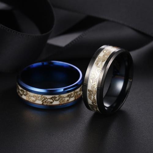 Палец кольцо из нержавеющей стали, Нержавеющая сталь 304, ювелирные изделия моды & разный размер для выбора & Мужский, Много цветов для выбора, не содержит никель, свинец, Width 8mm,Thickness 2mm, продается PC