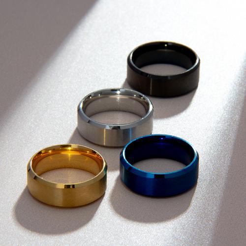 خاتم إصبع الفولاذ المقاوم للصدأ, 304 الفولاذ المقاوم للصدأ, مجوهرات الموضة & حجم مختلفة للاختيار & للرجل, المزيد من الألوان للاختيار, النيكل والرصاص والكادميوم الحرة, Width 8mm,Thickness 2mm, تباع بواسطة PC