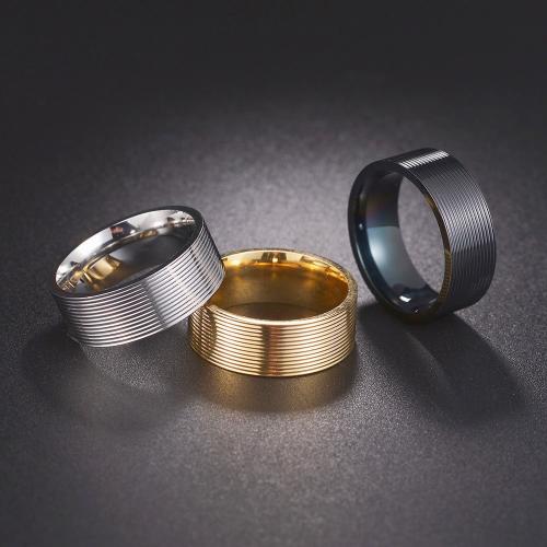 خاتم إصبع الفولاذ المقاوم للصدأ, 304 الفولاذ المقاوم للصدأ, مجوهرات الموضة & حجم مختلفة للاختيار & للرجل, المزيد من الألوان للاختيار, النيكل والرصاص والكادميوم الحرة, Width 8mm,Thickness 2.5mm, تباع بواسطة PC