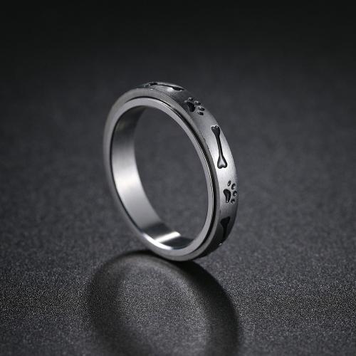 Stainless Steel Finger Ring 304 Stainless Steel fashion jewelry & rotatable & Unisex  silver color nickel lead & cadmium free Width 4mm Thickness 2mm Sold By PC
