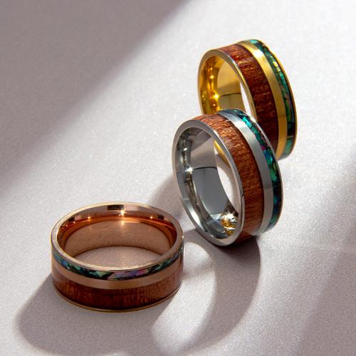 Vinger Ring in edelstaal, 304 roestvrij staal, mode sieraden & verschillende grootte voor keus & voor de mens, meer kleuren voor de keuze, nikkel, lood en cadmium vrij, Width 8mm,Thickness 2.2mm, Verkocht door PC