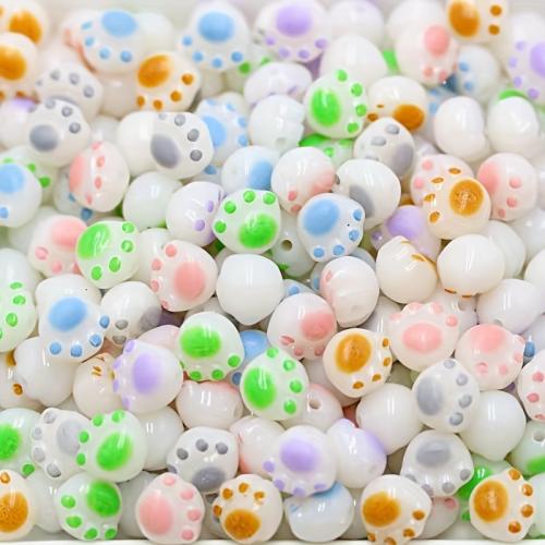 Blandet akryl perler, Claw, du kan DIY, blandede farver, 12x11mm, Ca. 100pc'er/Bag, Solgt af Bag