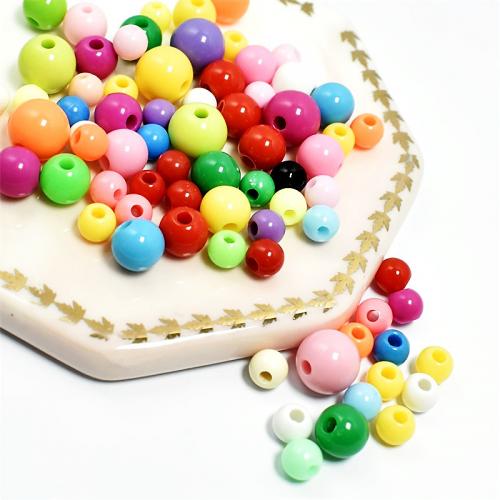 Perles acryliques mixtes, Acrylique, Rond, DIY & normes différentes pour le choix, plus de couleurs à choisir, Vendu par sac