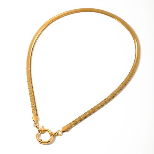 Edelstahl Schmuck Halskette, 304 Edelstahl, 18K vergoldet, Modeschmuck & für Frau, goldfarben, verkauft per ca. 44 cm Strang