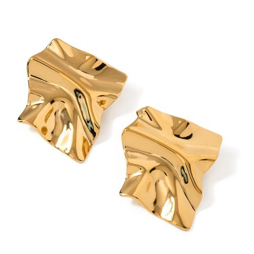 Boucle d'oreille de gaujon en acier inoxydable, Acier inoxydable 304, bijoux de mode & pour femme, doré, 28.10x30mm, Vendu par paire