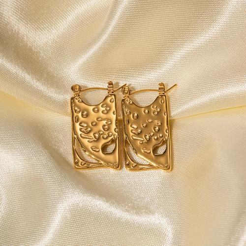 Stainless Steel Lever Back Earring, 304 Stainless Steel, 18K gold plated, fashion jewelry & for woman, golden, 27.70x14.30mm, Sold By Pair