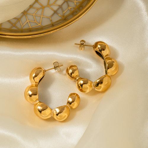 Edelstahl Ohrringe, 304 Edelstahl, 18K vergoldet, Modeschmuck & für Frau, goldfarben, 34.30x7.40mm, verkauft von Paar