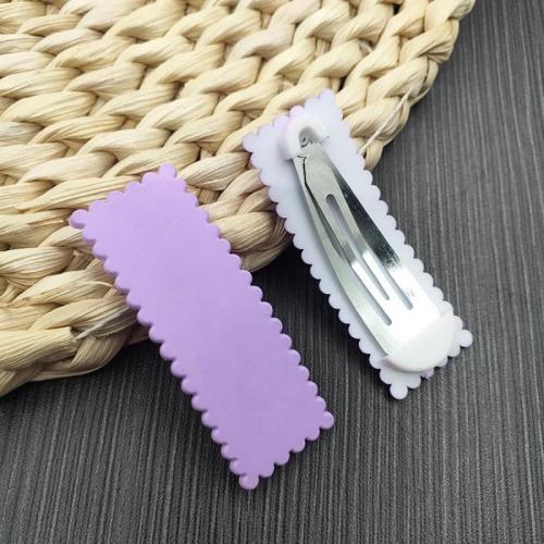 Hair Snap Clips, Plastic, with Iron, Korean style & for woman, more colors for choice, 55x20mm, Sold By PC