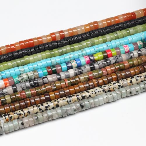 Gemstone Jewelry Beads, Flat Round, DIY & different materials for choice, more colors for choice, 3x6mm, 110PCs/Strand, Sold By Strand