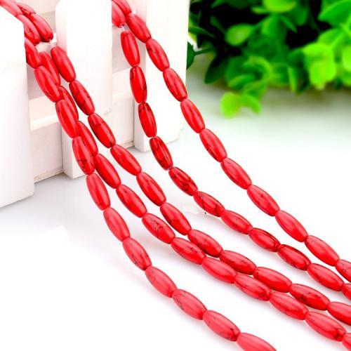 Gemstone Jewelry Beads, Red Pine, Oval, DIY, red, 5x12mm, Approx 32PCs/Strand, Sold By Strand