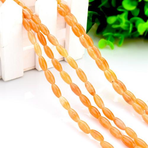 Natural Aventurine Beads, Red Aventurine, Oval, DIY, yellow, 5x12mm, Approx 32PCs/Strand, Sold By Strand