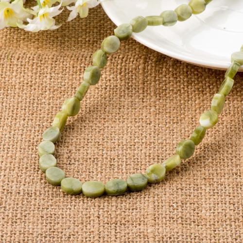 Gemstone Jewelry Beads, Natural Stone, Oval, DIY, green, 8x10mm, Approx 37PCs/Strand, Sold By Strand