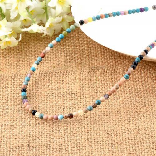 Gemstone Jewelry Beads, Round, DIY, mixed colors, 3mm, Approx 120PCs/Strand, Sold By Strand
