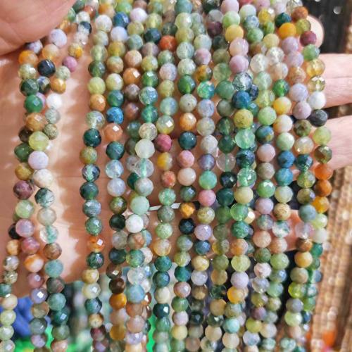 Natural Indian Agate Beads Round DIY mixed colors Sold By Strand
