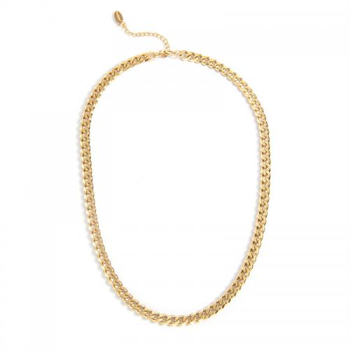 Stainless Steel Jewelry Necklace, 304 Stainless Steel, with 5cm extender chain, 18K gold plated, fashion jewelry & Unisex, nickel, lead & cadmium free, Length:Approx 34 cm, Sold By PC