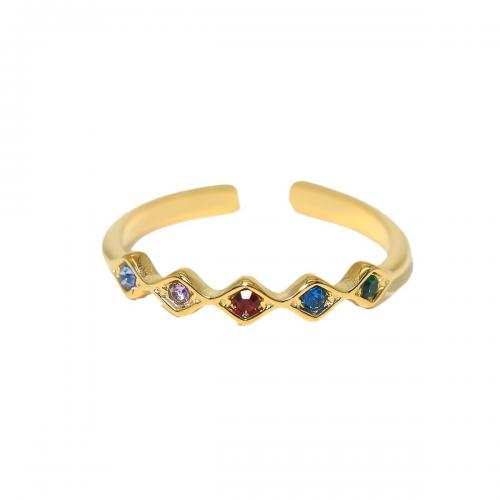 Edelstahl Ringe, 304 Edelstahl, mit Kristall, 18K vergoldet, Modeschmuck & für Frau, frei von Nickel, Blei & Kadmium, verkauft von PC