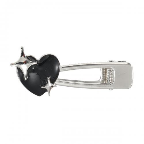 Alligator Hair Clip Zinc Alloy for woman & enamel & hollow silver color nickel lead & cadmium free Sold By PC