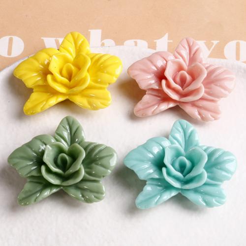 Mobile Phone DIY Decoration, Resin, Flower, polished, more colors for choice, 42x37mm, Sold By PC