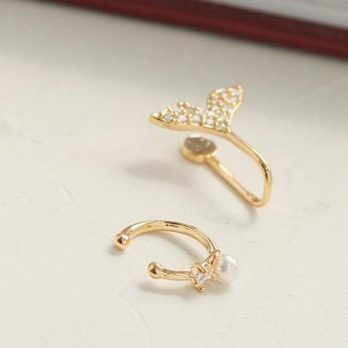 Cubic Zirconia Micro Pave Brass Earring, Unisex & different styles for choice & micro pave cubic zirconia, gold, nickel, lead & cadmium free, Sold By PC