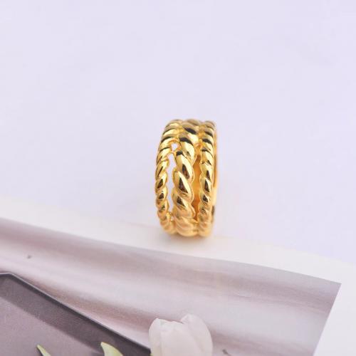 Stainless Steel Finger Ring, 304 Stainless Steel, plated, different size for choice & for woman, golden, Sold By PC