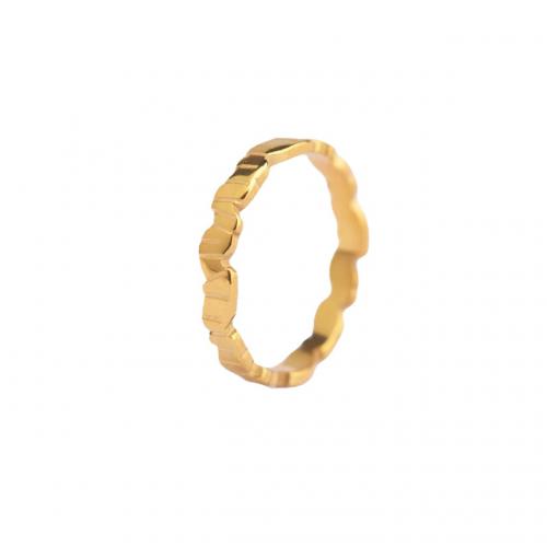 Rustfrit stål fingre Ringe, 304 rustfrit stål, forgyldt, forskellig størrelse for valg & for kvinde, gylden, Solgt af PC