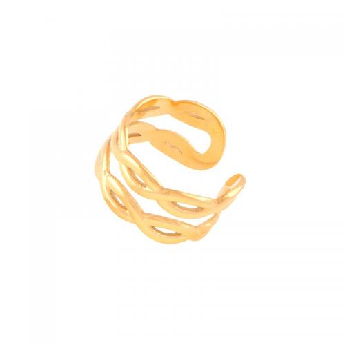 Titantium Steel δάχτυλο του δακτυλίου, Titanium Steel, επιχρυσωμένο, για τη γυναίκα, χρυσαφένιος, Μέγεθος:7, Sold Με PC