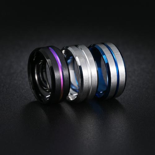 Prst prsten z nerezové oceli, 304 Stainless Steel, módní šperky & různé velikosti pro výběr & pro muže, více barev na výběr, nikl, olovo a kadmium zdarma, Width 8mm,Thickness 2.2mm, Prodáno By PC