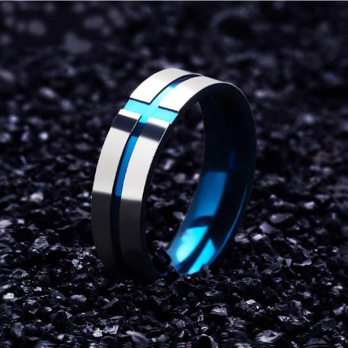 Stainless Steel Finger Ring 304 Stainless Steel fashion jewelry & for man nickel lead & cadmium free Width 8mm Thickness 2mm Sold By PC