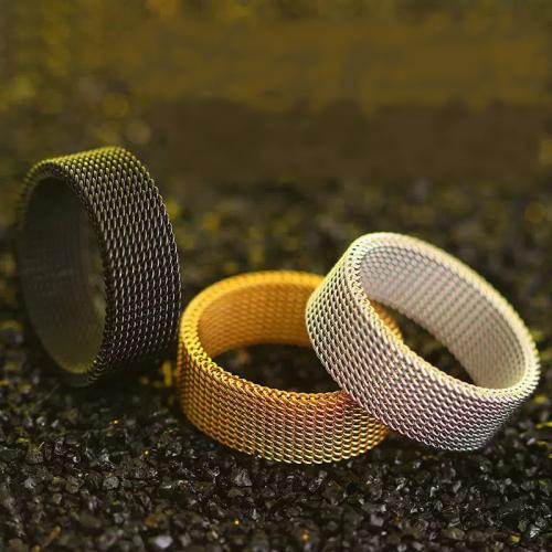 Vinger Ring in edelstaal, 304 roestvrij staal, mode sieraden & vervormbare & uniseks & verschillende grootte voor keus, meer kleuren voor de keuze, nikkel, lood en cadmium vrij, Width 8mm,Thickness 2.2mm, Verkocht door PC