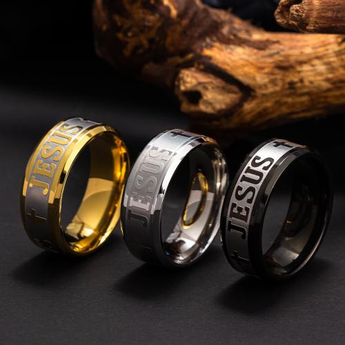 Rustfrit stål fingre Ringe, 304 rustfrit stål, mode smykker & forskellig størrelse for valg & for mennesket, flere farver til valg, nikkel, bly & cadmium fri, Width 8mm,Thickness 2mm, Solgt af PC