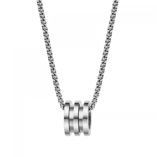 Titanium Steel Necklace with 2inch extender chain Geometrical Pattern Vacuum Ion Plating fashion jewelry & for woman Length Approx 15.7 Inch Sold By PC
