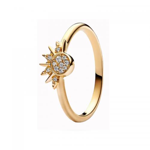 Brass Finger Ring plated  & for woman & with rhinestone US Ring Sold By PC