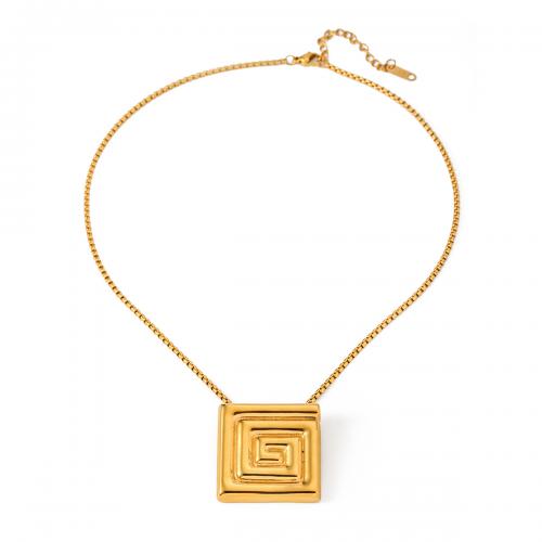 Edelstahl Schmuck Halskette, 304 Edelstahl, mit Verlängerungskettchen von 5.5cm, 18K vergoldet, Modeschmuck & für Frau, goldfarben, 30.70mm, verkauft per ca. 41 cm Strang