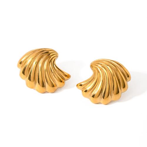 Edelstahl Ohrringe, 304 Edelstahl, 18K vergoldet, Modeschmuck & für Frau, goldfarben, 30x25mm, verkauft von Paar