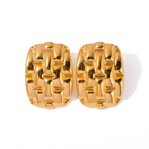 Edelstahl Ohrringe, 304 Edelstahl, 18K vergoldet, Modeschmuck & für Frau, goldfarben, 28.80x20.40mm, verkauft von Paar