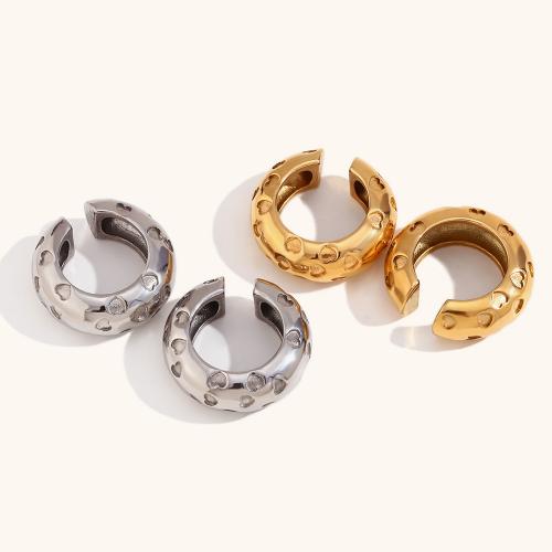 316L Stainless Steel Earring Clip, Vacuum Ion Plating, fashion jewelry & for woman, more colors for choice, 30.50x10.50mm, Sold By Pair
