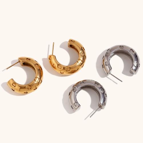 Stainless Steel Stud Earrings, 316L Stainless Steel, Vacuum Ion Plating, fashion jewelry & for woman, more colors for choice, 30.50x10.50mm, Sold By Pair