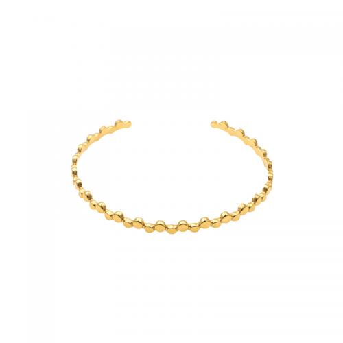 Bracelet d'acier titane, Plaqué or 18K, bijoux de mode & pour femme, doré, 4mm, Diamètre intérieur:Environ 60mm, Vendu par PC