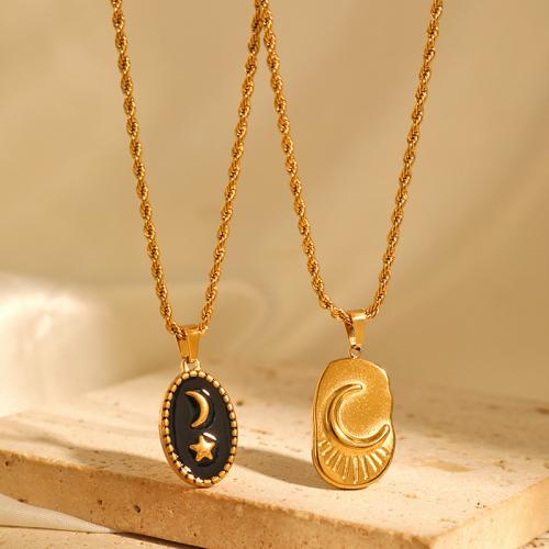 Stainless Steel Sweater Chain Necklace 304 Stainless Steel with 5.5cm extender chain 18K gold plated & for woman & enamel golden Length Approx 40 cm Sold By PC