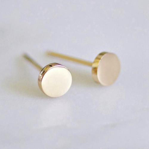 Stainless Steel Stud Earrings 316L Stainless Steel Flat Round Vacuum Ion Plating fashion jewelry & for woman Sold By Pair