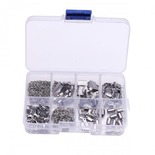 304 Stainless Steel DIY Jewelry Set with Plastic Box 8 cells Sold By Box
