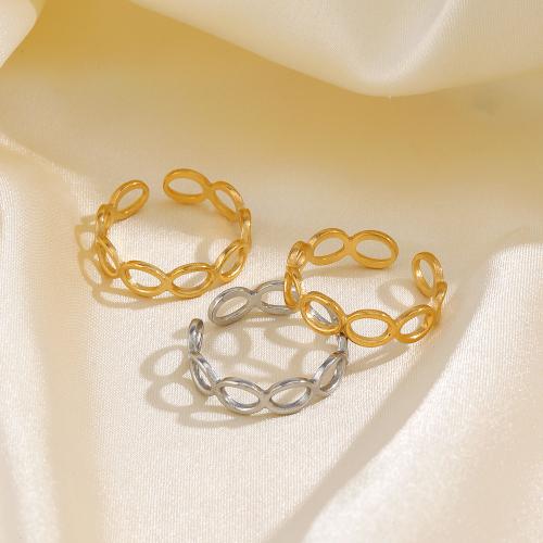 Rustfrit stål fingre Ringe, 304 rustfrit stål, forgyldt, for kvinde, flere farver til valg, nikkel, bly & cadmium fri, Solgt af PC