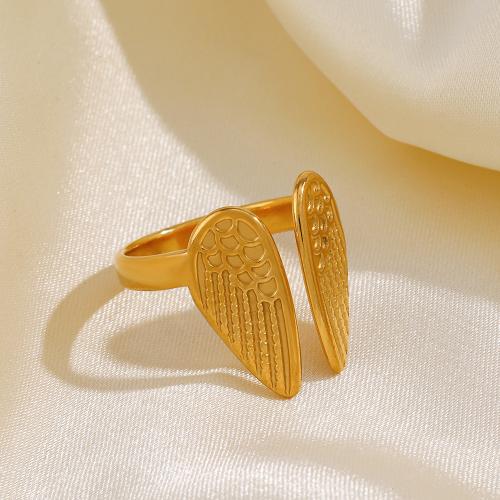 Prst prsten od inoxa, 304 nehrđajućeg čelika, Wing Shape, pozlaćen, za žene, više boja za izbor, Prodano By PC