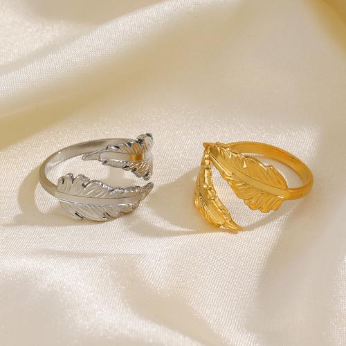 Палец кольцо из нержавеющей стали, Нержавеющая сталь 304, Форма пера, Другое покрытие, Женский, Много цветов для выбора, продается PC
